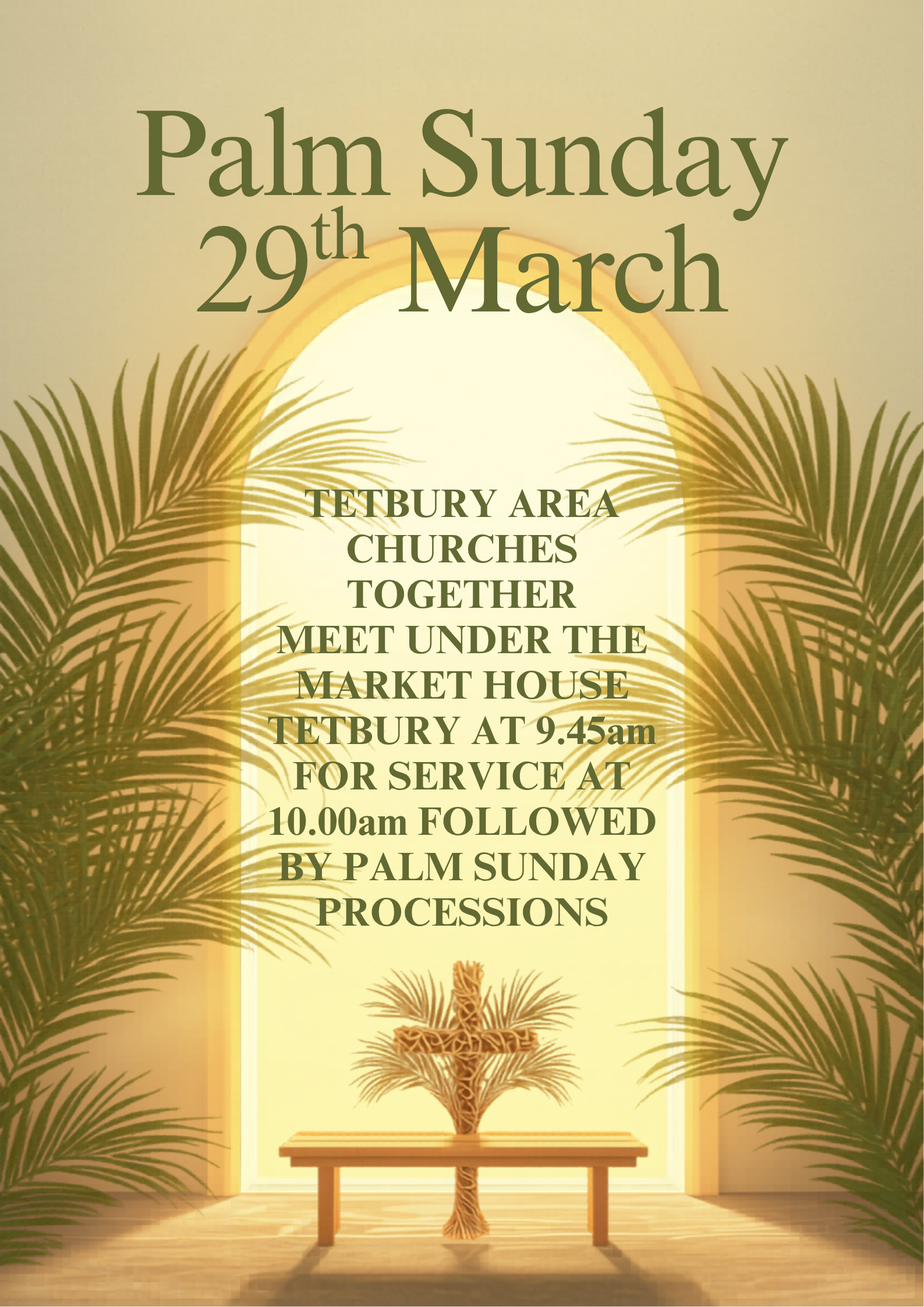 Sunlit Chapel Doorway for Palm Sunday