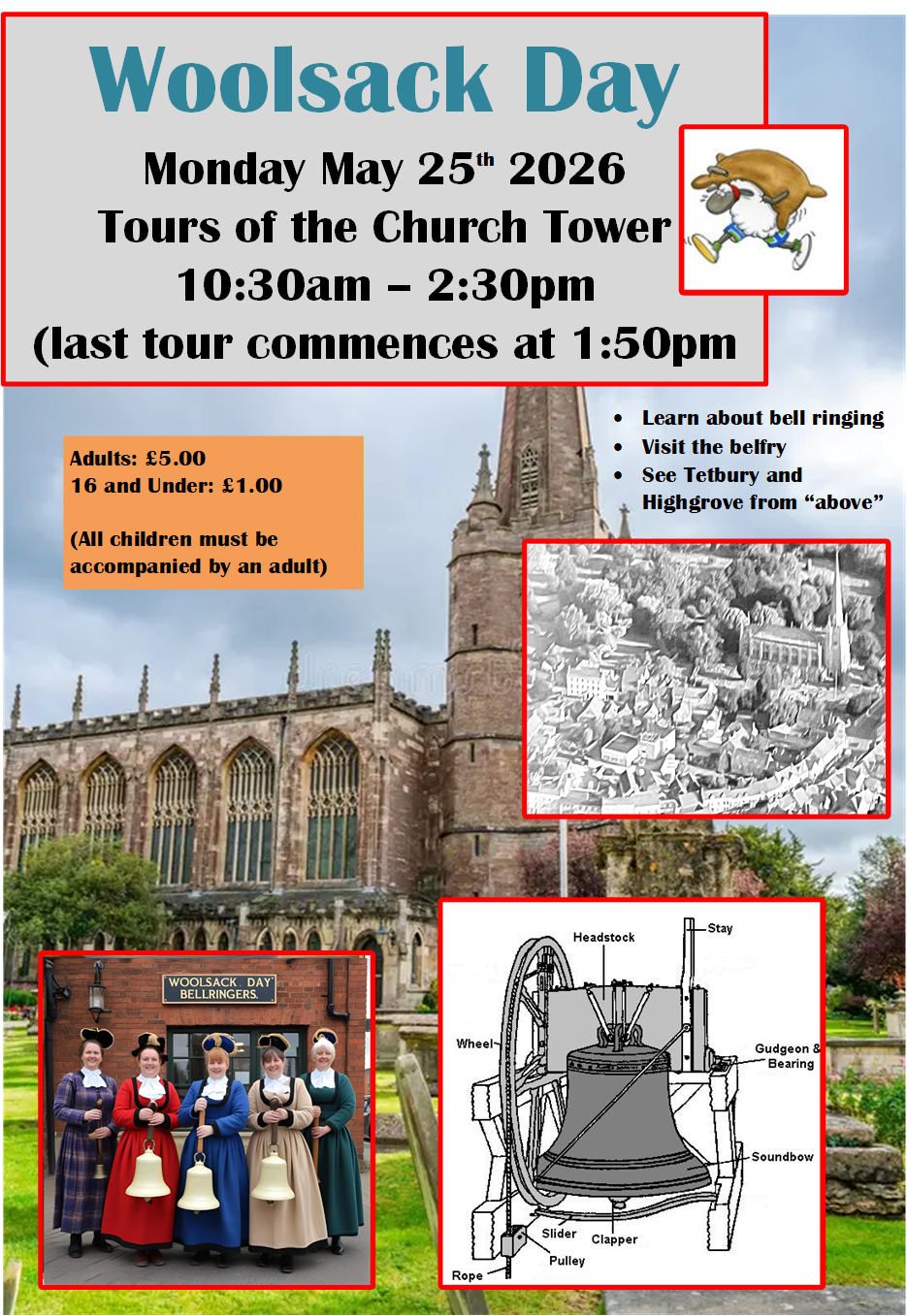 Tours of the Tower. Woolsack Day 10:30 - 2:30.